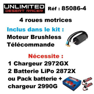 Traxxas Unlimited Desert Racer UDR 4X4  + LED avec ou sans pack chargeur