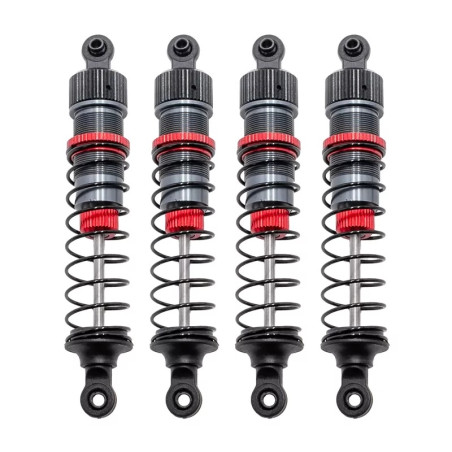 Set 4 amortisseurs aluminium 1/12 85mm + kit 3 ressorts (H/M/S)